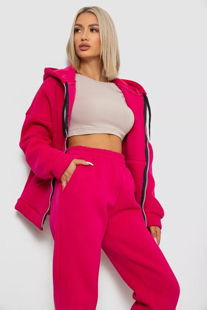 Купити Спортивний костюм жіночий на флісі  -уцінка, колір малиновий, 238R5715-U-8 - Фото №2