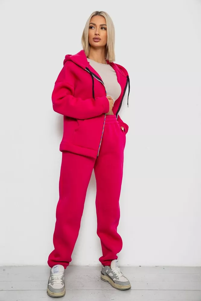Купити Спортивний костюм жіночий на флісі  -уцінка, колір малиновий, 238R5715-U-8 - Фото №3