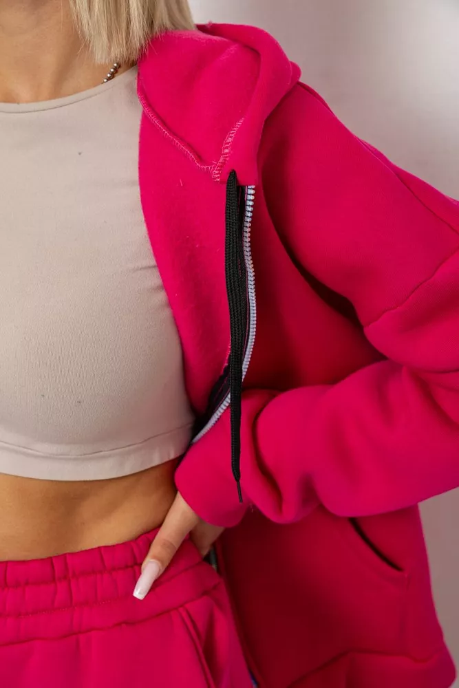 Купити Спортивний костюм жіночий на флісі  -уцінка, колір малиновий, 238R5715-U-8 - Фото №5