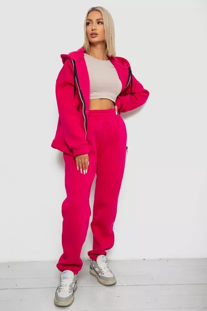 Спортивний костюм жіночий на флісі  -уцінка, колір малиновий, 238R5715-U-8