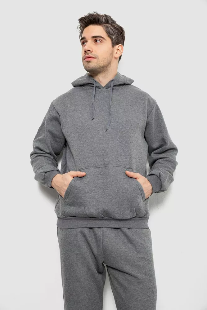 Купить Спортивный костюм мужской на флисе, цвет серый, 244R9162 - Фото №2