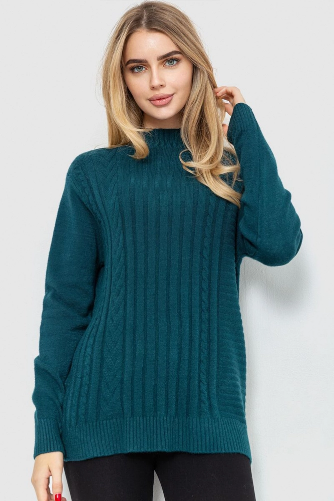 Купить Свитер женский, цвет изумрудный, 221R20PCS8 оптом - Фото №1