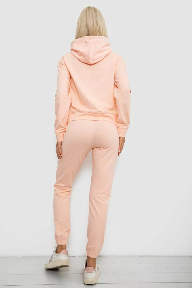 Купити Спортивний костюм жіночий двонитка, колір персиковий, 214R1419-001 - Фото №4