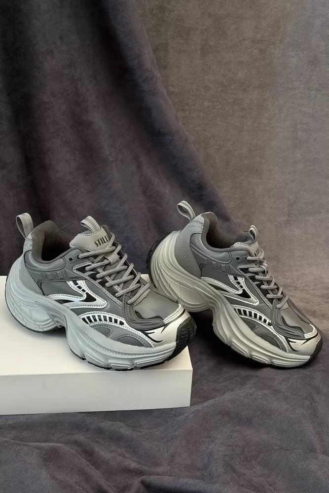 Купить Кроссовки женские демисезонные, цвет темно-серый, 248RCX1500 оптом - Фото №1