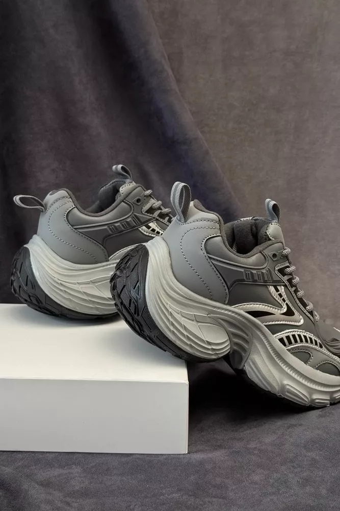 Купить Кроссовки женские демисезонные, цвет темно-серый, 248RCX1500 оптом - Фото №4