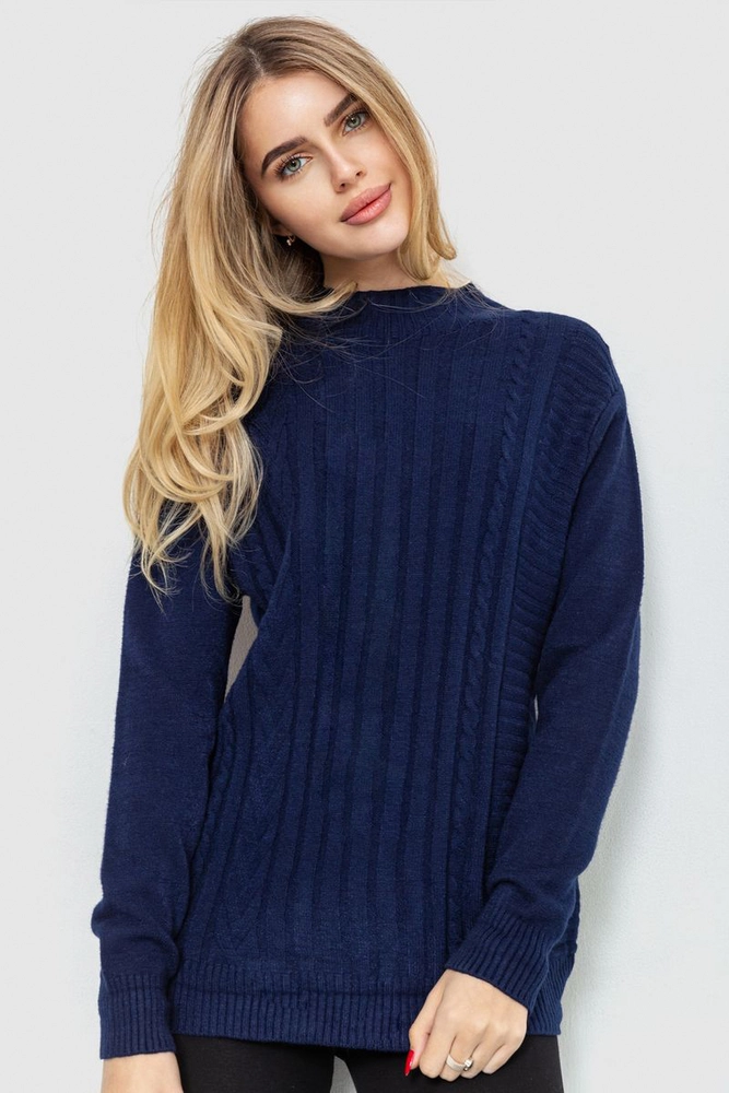 Купити Светр жіночий, колір темно-синій, 221R20PCS8 оптом - Фото №1