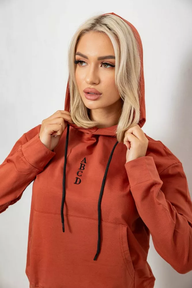 Купити Спортивний костюм жіночий двонитка, колір теракотовий, 214R1419-001 - Фото №6