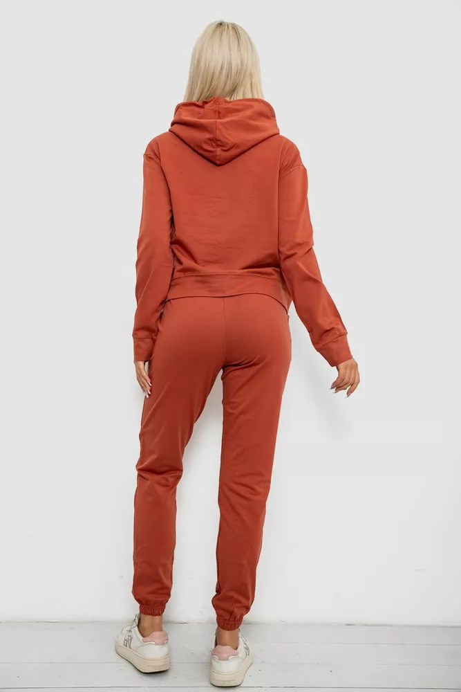 Купити Спортивний костюм жіночий двонитка, колір теракотовий, 214R1419-001 - Фото №4