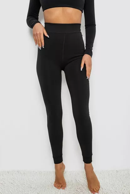 Лосины утепленные на меху, цвет черный, 139RF1362