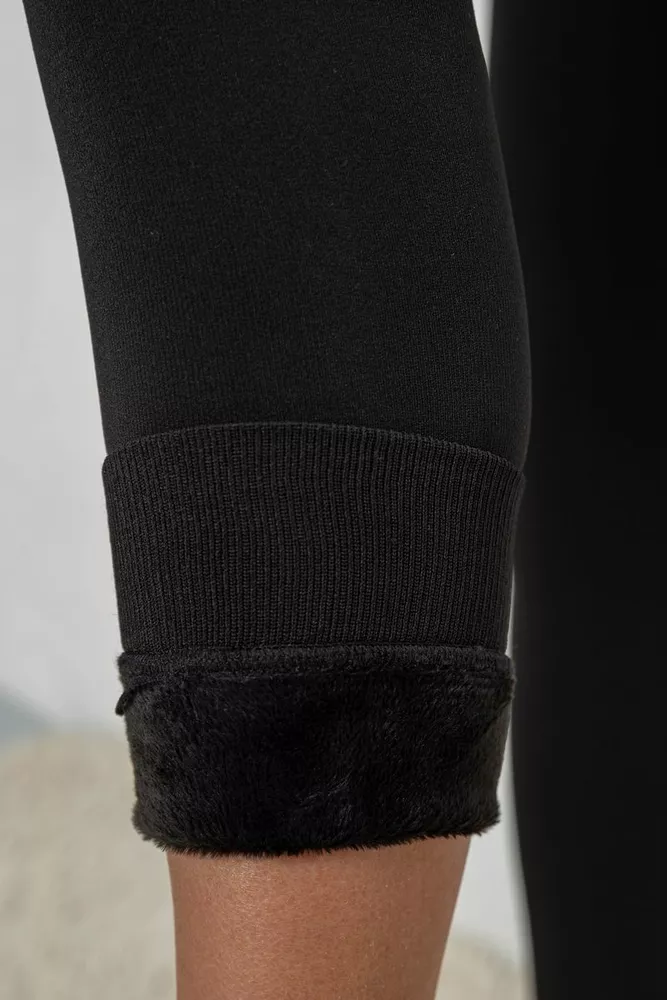 Купить Лосины утепленные на меху, цвет черный, 139RF1362 - Фото №6