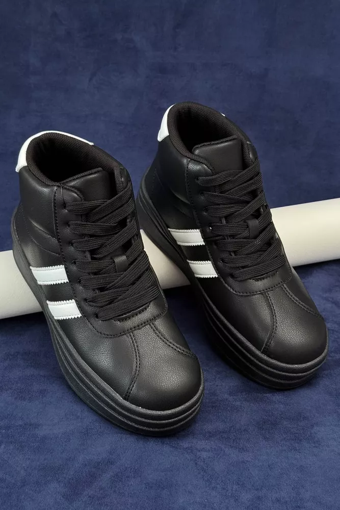 Купить Кросовки женские демисезонные, цвет черно-белый, 248RWA160-5 - Фото №2