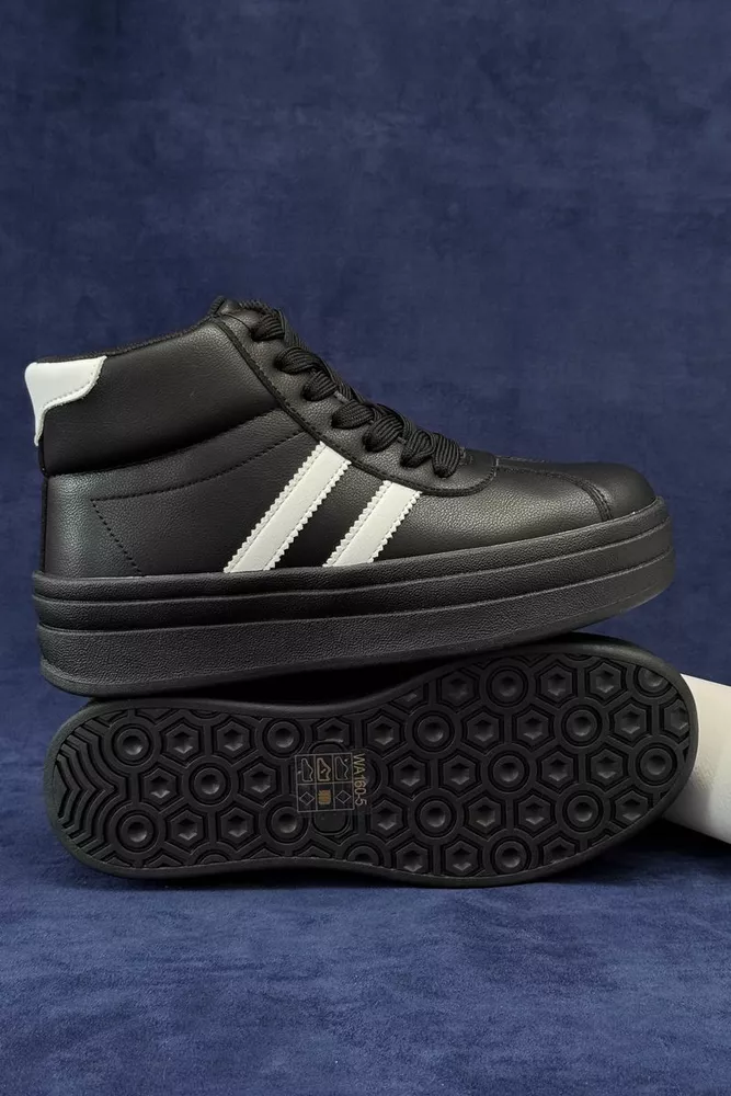 Купить Кросовки женские демисезонные, цвет черно-белый, 248RWA160-5 - Фото №5