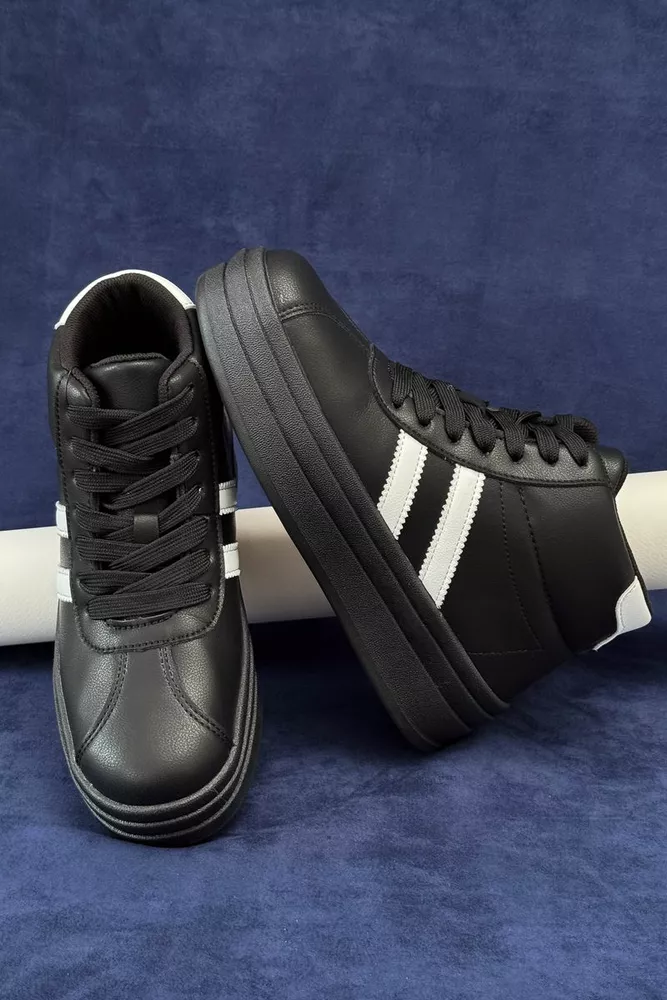 Купить Кросовки женские демисезонные, цвет черно-белый, 248RWA160-5 - Фото №1