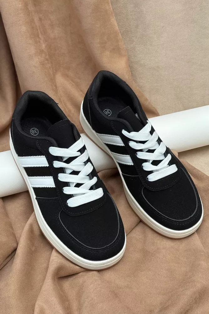 Купить Кроссовки женские, цвет черно-белый, 248RJH600-4 - Фото №3