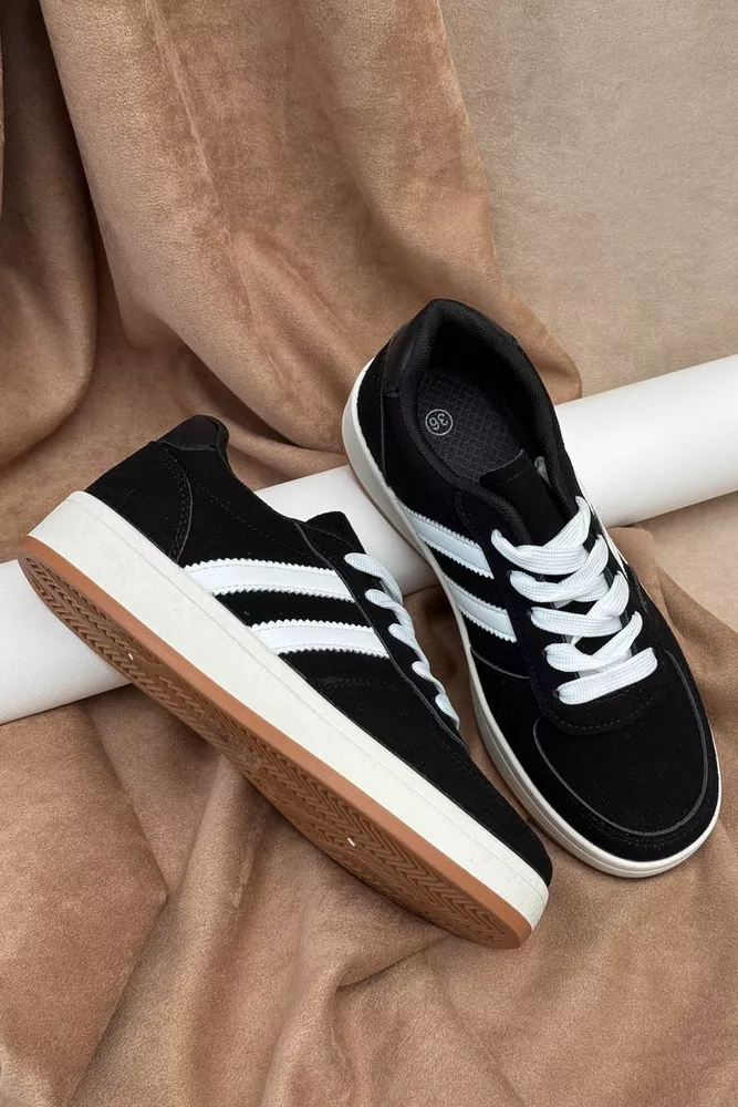 Купить Кроссовки женские, цвет черно-белый, 248RJH600-4 - Фото №1