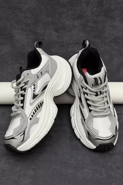 Кроссовки женские демисезонные, цвет бело-серый, 248RCX1500