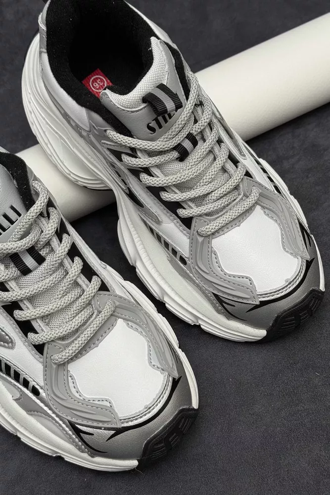 Купить Кроссовки женские демисезонные, цвет бело-серый, 248RCX1500 - Фото №2