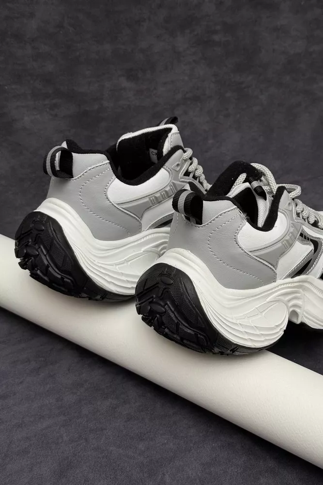 Купить Кроссовки женские демисезонные, цвет бело-серый, 248RCX1500 - Фото №4