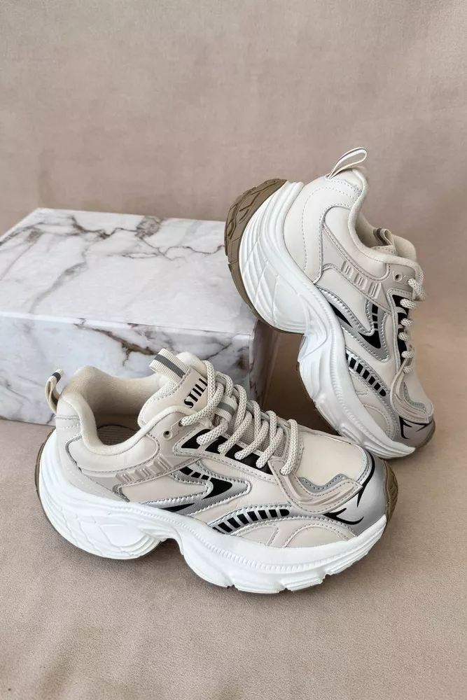 Купить Кроссовки женские демисезонные, цвет бежевый, 248RCX1500 - Фото №1