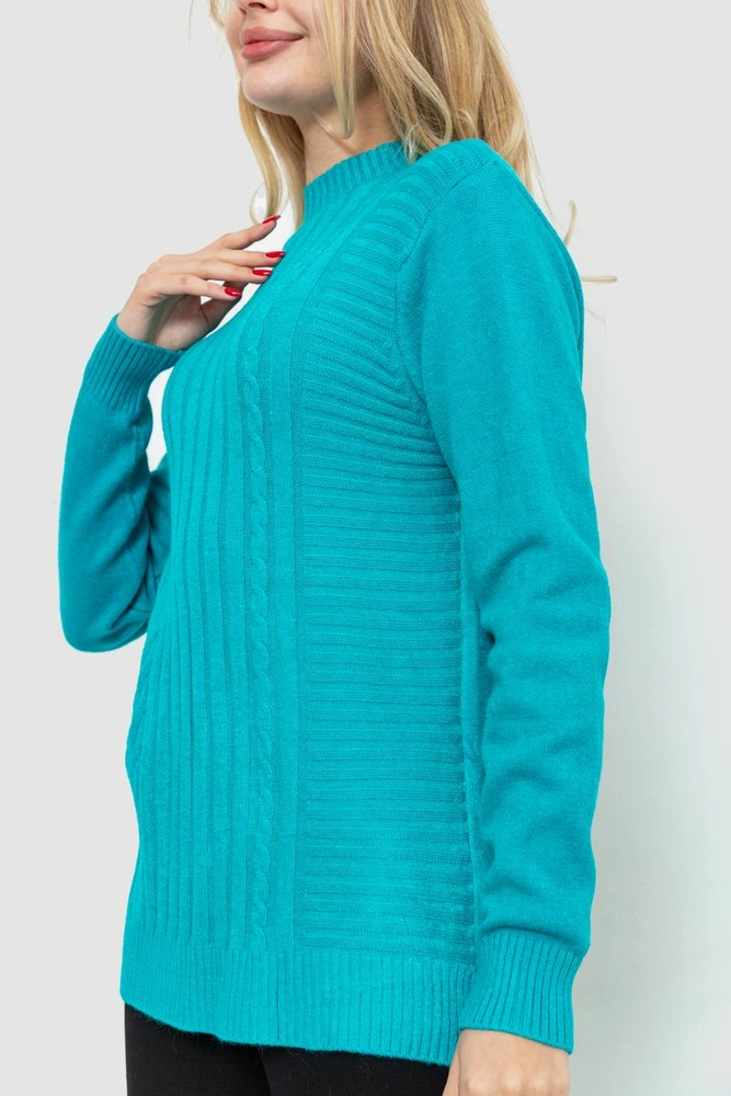 Купити Светр жіночий, колір бірюзовий, 221R20PCS8 - Фото №3