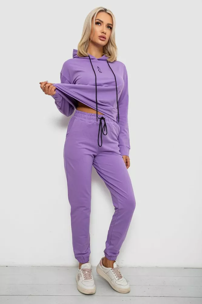 Купити Спортивний костюм жіночий двонитка, колір бузковий, 214R1419-001 - Фото №3