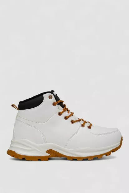 Кроссовки женские зимние на меху  -уценка, цвет бело-желтый, 248RH770-U-96