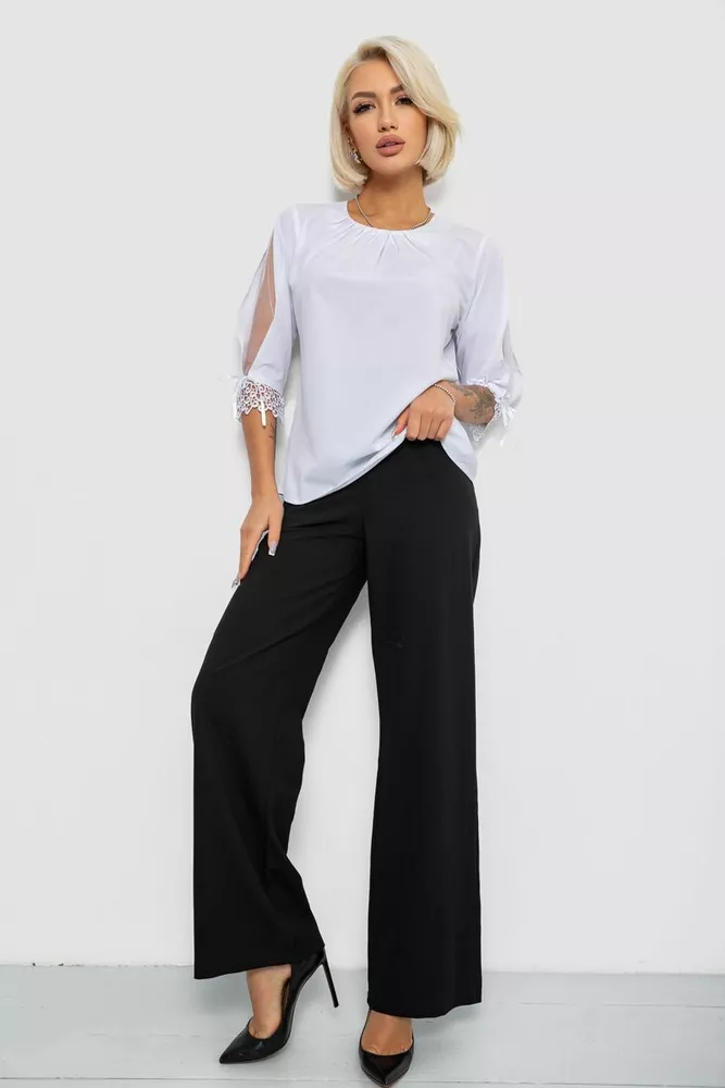 Купить Блуза однотонная, цвет белый, 230R620 - Фото №2