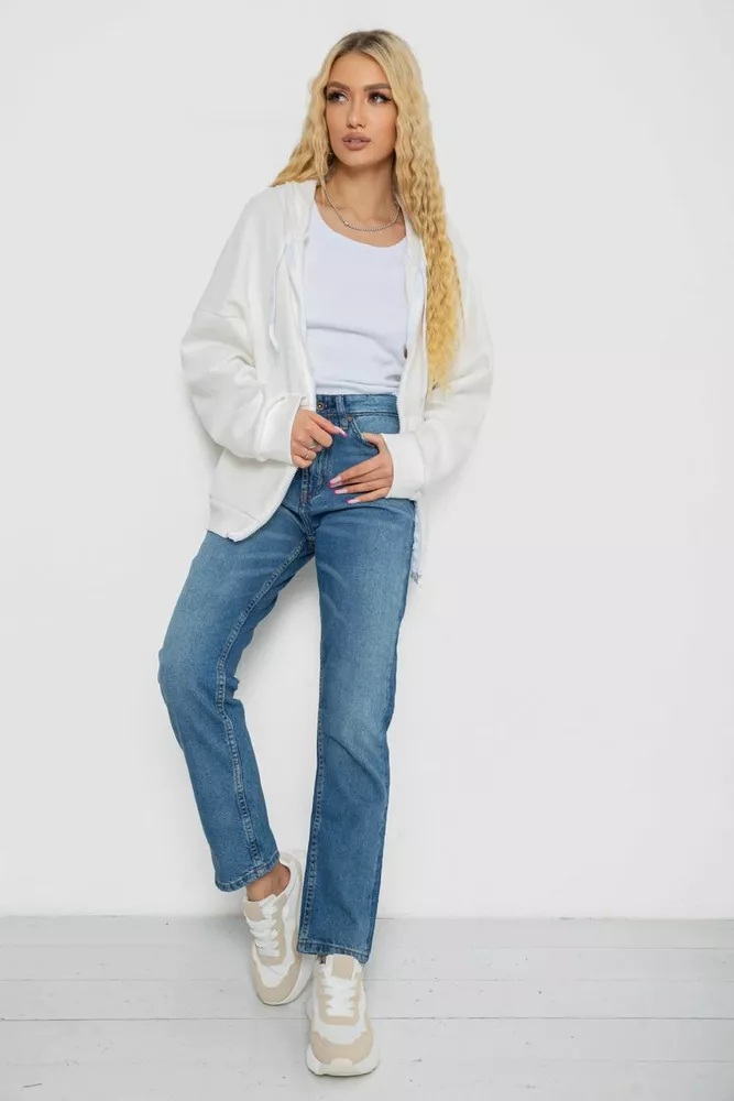 Купить Кофта женская на молнии с капюшоном  -уценка, цвет молочный, 238R104-U-1 - Фото №2