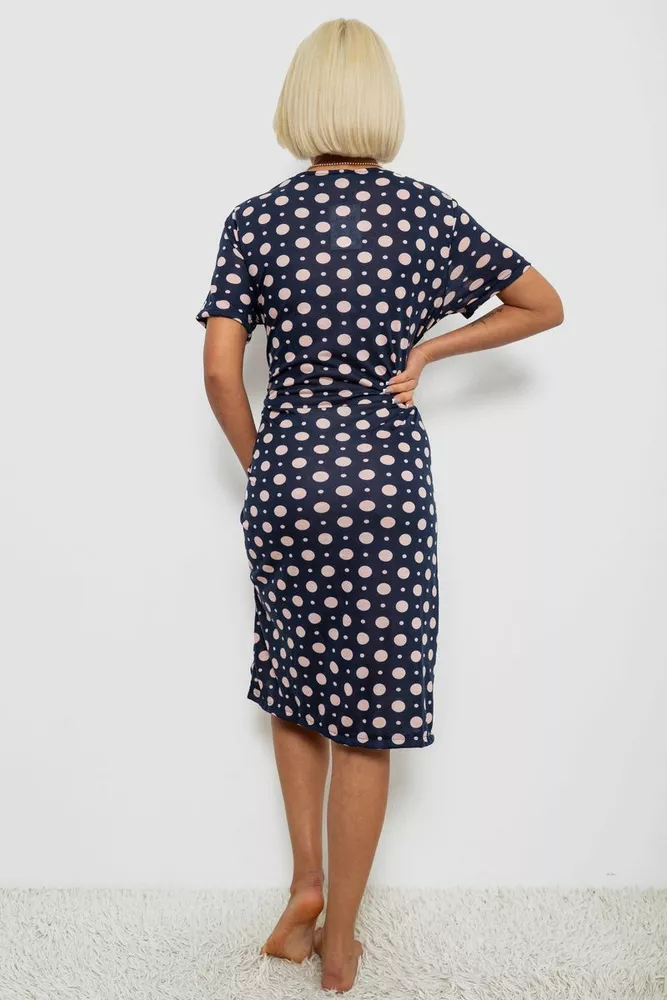 Купить Халат женский на молнии в горох, цвет синий, 257R1030-4 - Фото №4