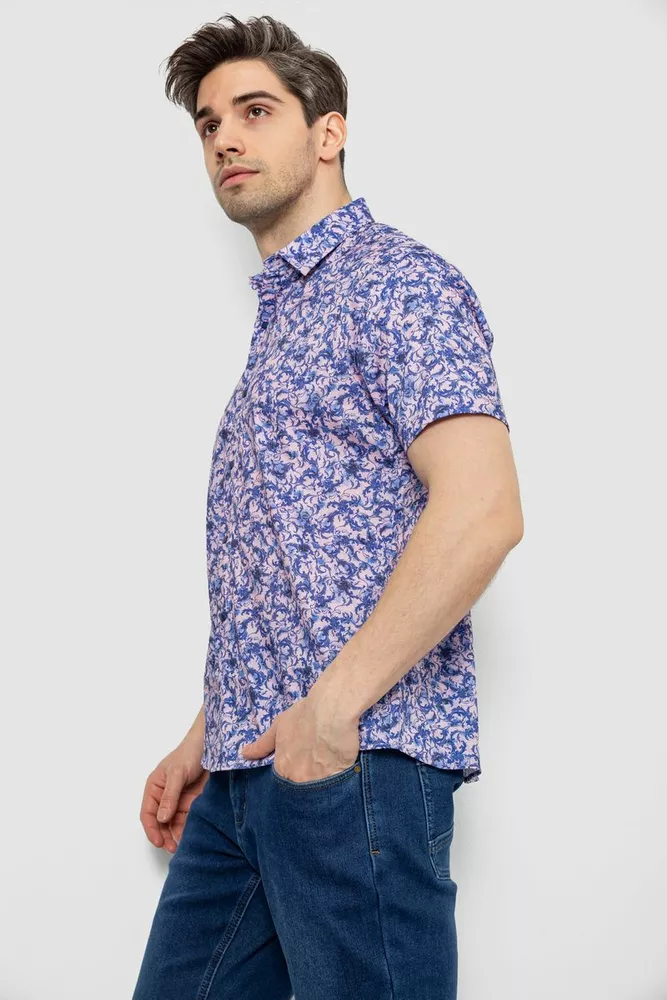 Купить Рубашка мужская с принтом, цвет сиреневый, 186R7341-1 - Фото №3