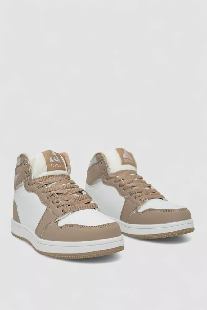 Купить Кроссовки женские зимние на меху, цвет бело-бежевый, 248RHB470-17 - Фото №3