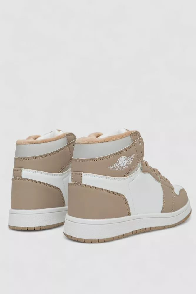 Купить Кроссовки женские зимние на меху, цвет бело-бежевый, 248RHB470-17 - Фото №4