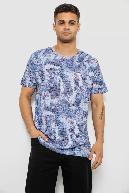 Футболка чоловіча з принтом, колір джинс, 244R5539