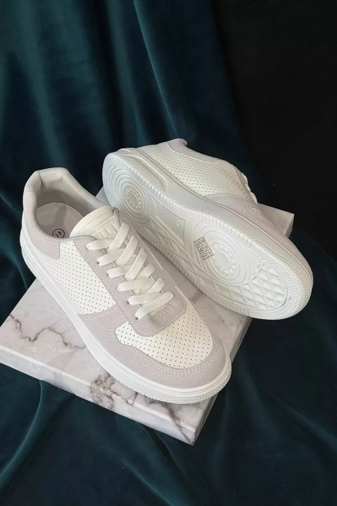 Купити Кеди чоловічі, колір біло-сірий, 248RR199-7R - Фото №1