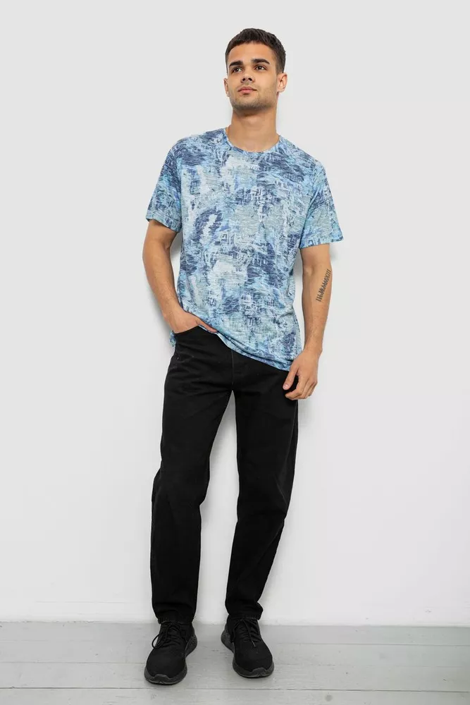 Купить Футболка мужская с принтом, цвет голубой, 244R5539 - Фото №2