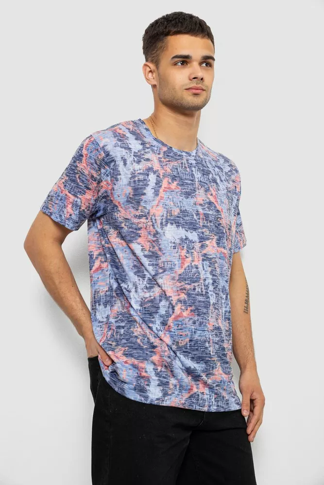 Купить Футболка мужская с принтом, цвет синий, 244R5539 - Фото №3