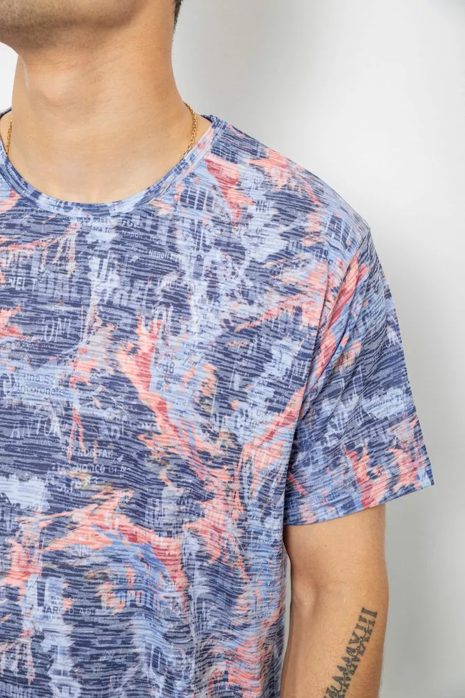 Купить Футболка мужская с принтом, цвет синий, 244R5539 - Фото №5