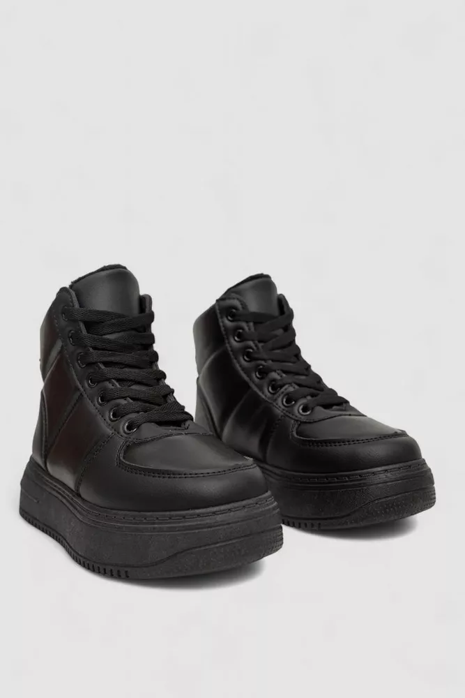 Купить Кроссовки женские зимние на меху, цвет черный, 248RK06 - Фото №3