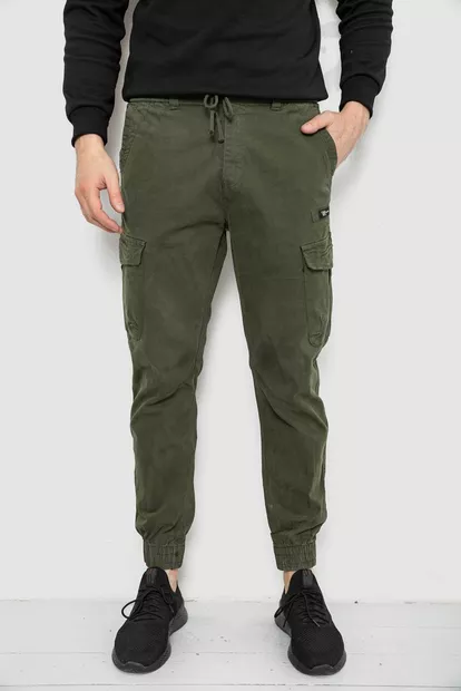 Штани чоловічі однотонні, колір хакі, 244R1693