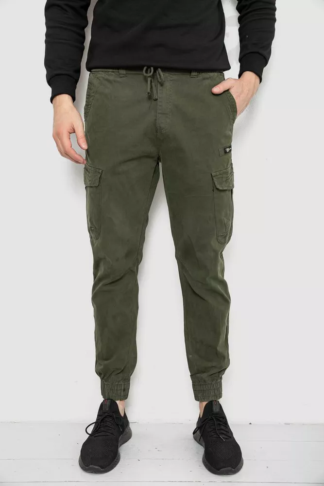 Купити Штани чоловічі однотонні, колір хакі, 244R1693 - Фото №1