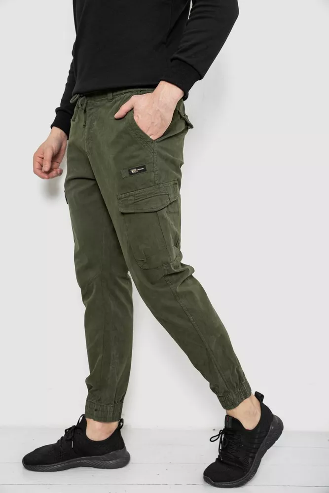 Купити Штани чоловічі однотонні, колір хакі, 244R1693 - Фото №3