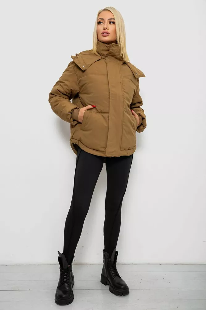 Купити Куртка жіноча зимова коротка, колір хакі, 244R983 - Фото №2
