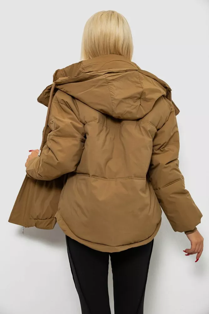 Купити Куртка жіноча зимова коротка, колір хакі, 244R983 - Фото №4