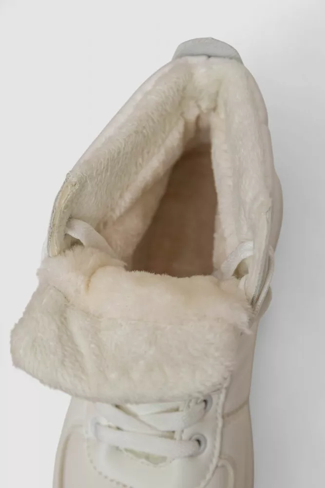 Купити Кросівки жіночі зимові на хутрі, колір білий, 248RK06 - Фото №6