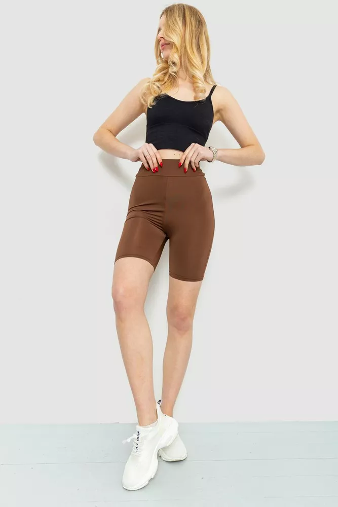 Купити Велотреки жіночі однотонні, колір коричневий, 221R3019 - Фото №2