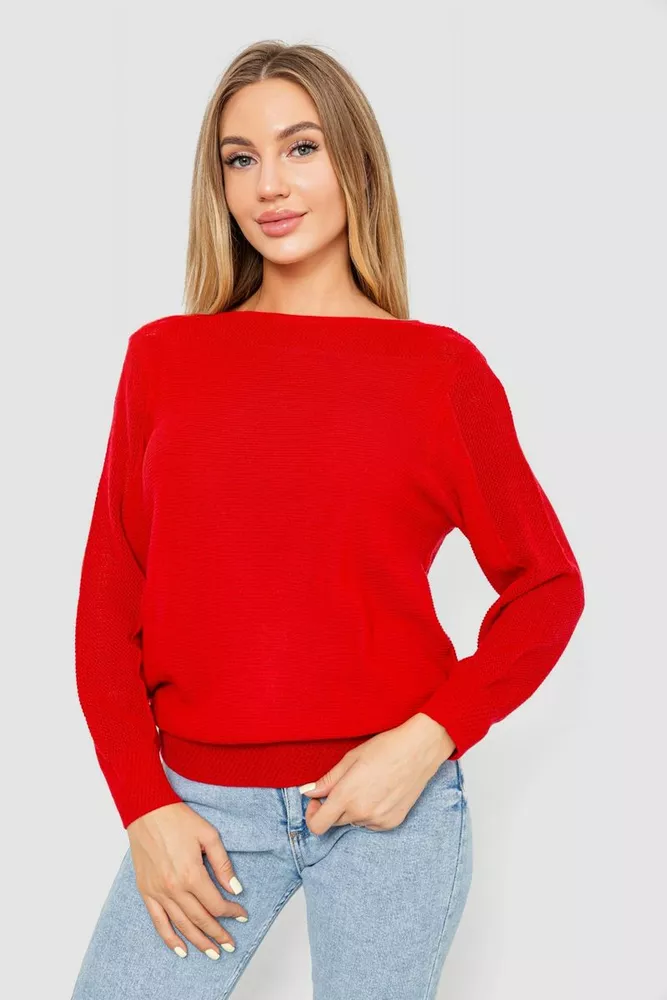 Купити Кофта жіноча з манжетами  -уцінка, колір червоний, 244R999-U - Фото №1