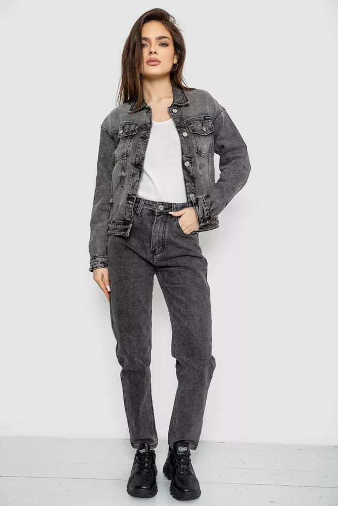 Купити Куртка жіноча джинсова  -уцінка, колір сірий, 255RA2240-U-1 - Фото №2