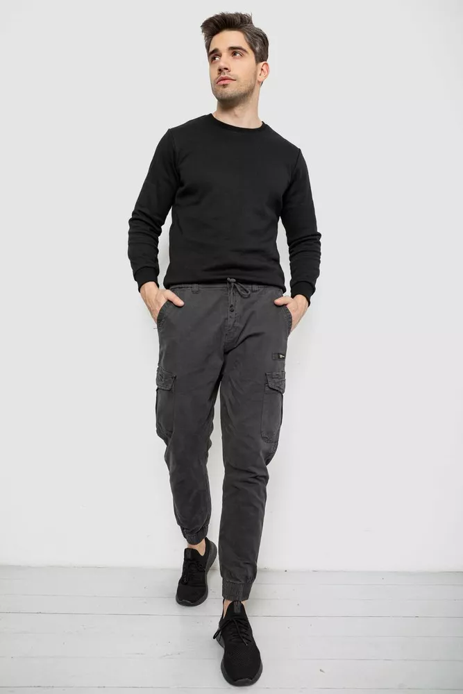 Купить Штаны мужские однотонные, цвет серый, 244R1693 - Фото №2