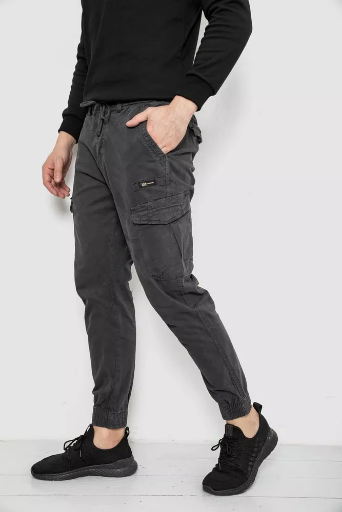 Купить Штаны мужские однотонные, цвет серый, 244R1693 - Фото №3