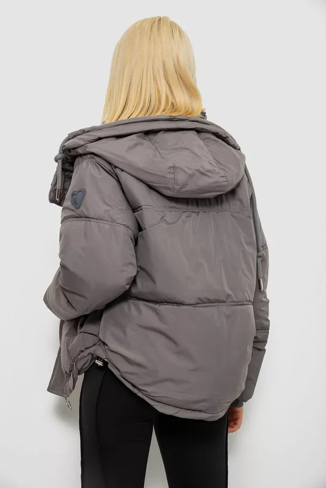 Купити Куртка жіноча зимова коротка, колір сірий, 244R983 - Фото №4